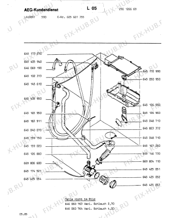 Взрыв-схема стиральной машины Aeg LAV590 - Схема узла Section5